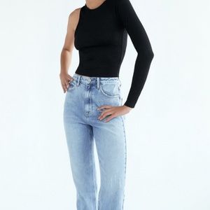 Zara slim flared slitted jean
